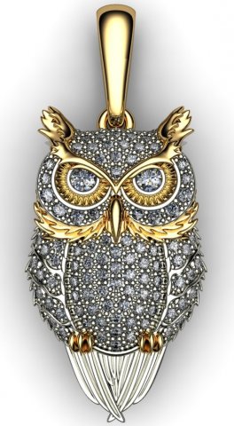 owl pendant Modelo de Impressão 3D .c4d .max .obj .3ds .fbx .stl .blend 