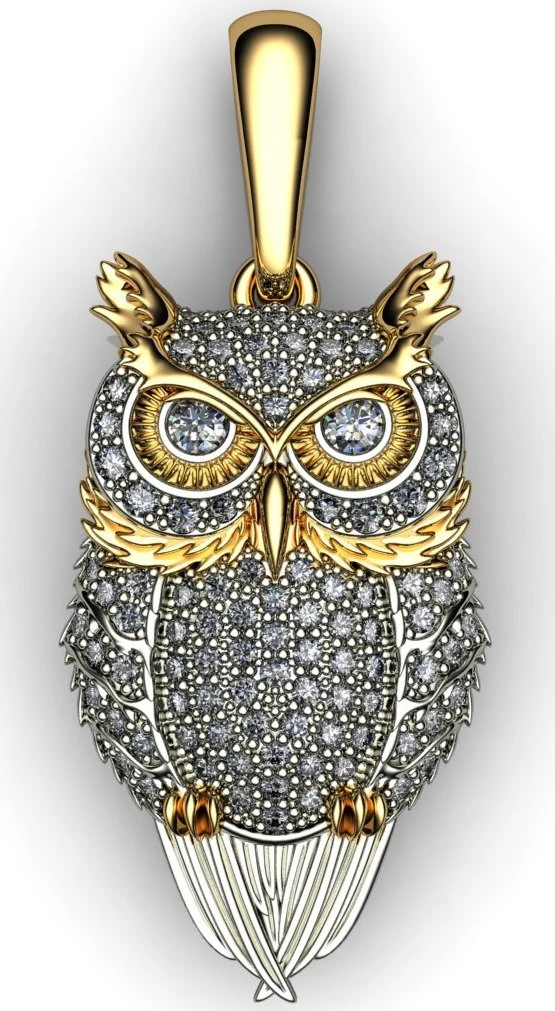 owl pendant 3D Print Model .c4d .max .obj .3ds .fbx .stl .blend 