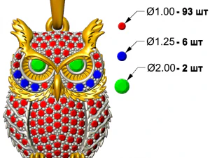 owl pendant 3D Print Model