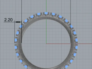 ring with gems 3D Print Model