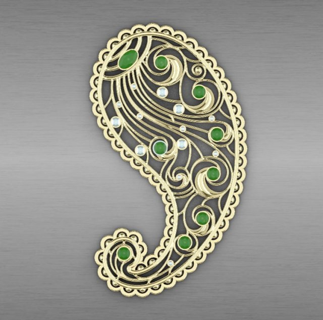 brooch cocumber 3D 프린트 모델 .c4d .max .obj .3ds .fbx .stl .blend 
