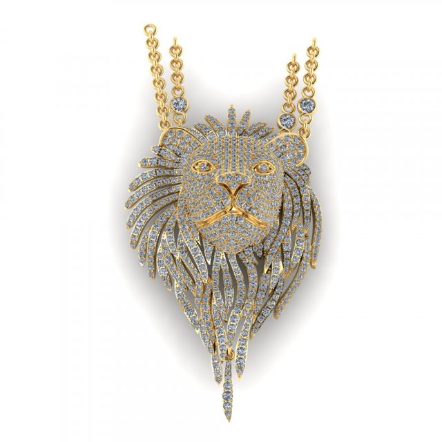 pendant lion 3D Модель .c4d .max .obj .3ds .fbx .stl .blend 
