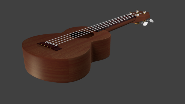 hawaiian ukulele guitar 3D Модель .c4d .max .obj .3ds .fbx .stl .blend