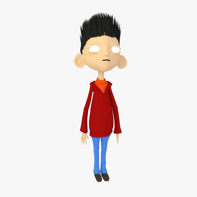 cartoon guy jacket 3D Модель .c4d .max .obj .3ds .fbx .stl .blend 