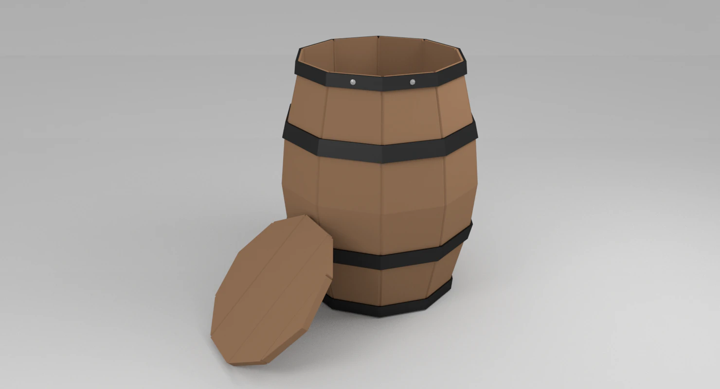 barrel prop lowpoly 3D Model .c4d .max .obj .3ds .fbx .stl .blend 