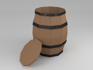 barrel prop lowpoly 3Dモデル