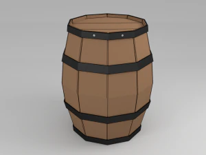 barrel prop lowpoly 3D Model
