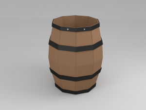 barrel prop lowpoly 3D Model