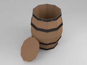 barrel prop lowpoly 3D Model