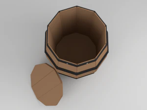 barrel prop lowpoly 3D Model