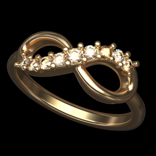 diamond infinity ring Modello di stampa 3D .c4d .max .obj .3ds .fbx .stl .blend 