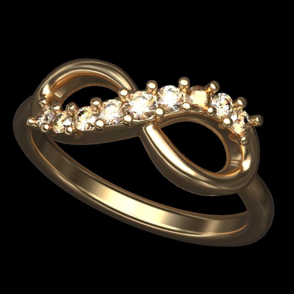 diamond infinity ring 3D Print Model .c4d .max .obj .3ds .fbx .stl .blend 