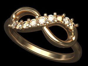 diamond infinity ring 3D Print Model