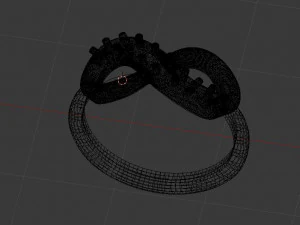 diamond infinity ring 3D Print Model