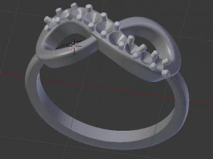 diamond infinity ring 3D Print Model