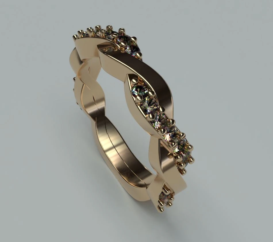 twisted ring 3D Print Model .c4d .max .obj .3ds .fbx .stl .blend