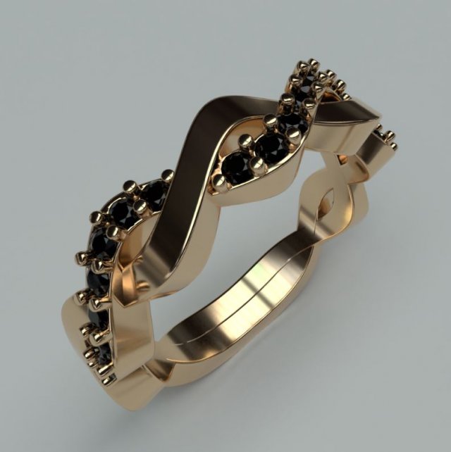 twisted ring 2 3D-printmodel .c4d .max .obj .3ds .fbx .stl .blend 