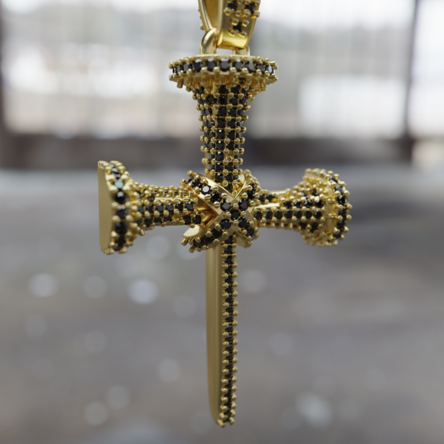 cross of nails pendant 3D Print Model .c4d .max .obj .3ds .fbx .stl .blend 