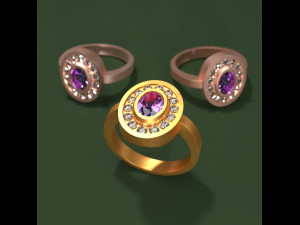 bezel ring- engagement ring 3D Print Model