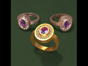 包边环-订婚戒指 3D 打印模型