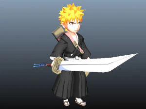 ичиго куросаки блич 3d аниме персонаж 3D Модель