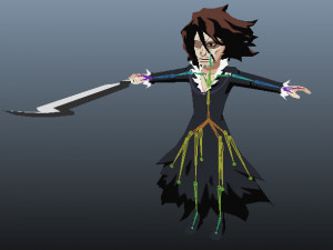 zangetsu bleach 3d anime character 3D Модель