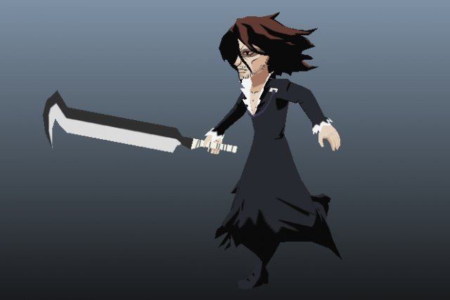 zangetsu bleach 3d anime character 3D Модель .c4d .max .obj .3ds .fbx .stl .blend 