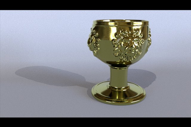 cup gold lion 3D Model .c4d .max .obj .3ds .fbx .stl .blend 