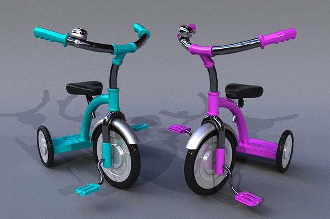kid tricycle bike 3D Model .c4d .max .obj .3ds .fbx .stl .blend 