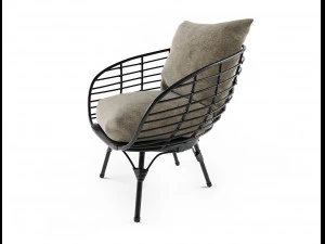 black all weather wicker 3D Model