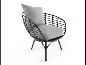 black all weather wicker 3D 模型