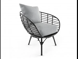 black all weather wicker 3D Model