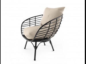 black all weather wicker 3D 模型