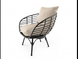 black all weather wicker 3D Model