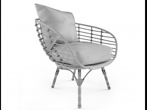 black all weather wicker 3D 模型