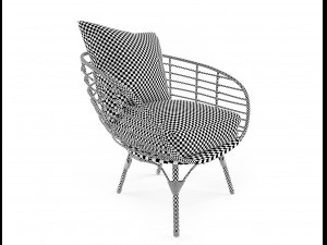 black all weather wicker 3D 模型