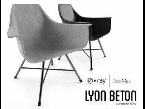 hauteville concrete armchair Modèle 3D
