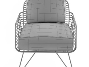 armchair modern with metal tile 3D 모델