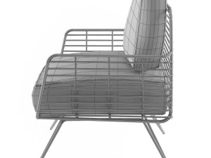 armchair modern with metal tile 3D 모델