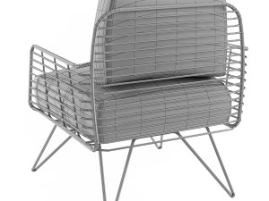 armchair modern with metal tile 3D 모델