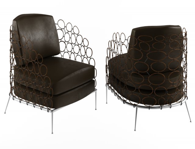 armchair modern with rings Modèle 3D .c4d .max .obj .3ds .fbx .stl .blend 