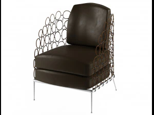 armchair modern with rings 3D Model