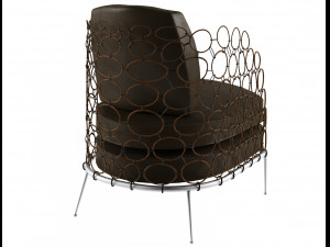armchair modern with rings Modèle 3D