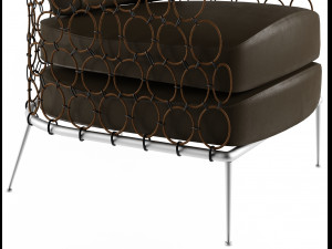 armchair modern with rings Modèle 3D