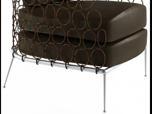 armchair modern with rings 3D Model
