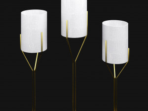 three lamps gold Modelo 3D