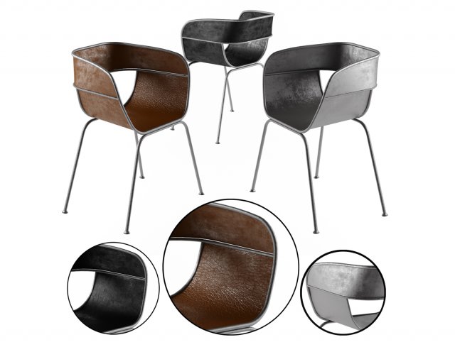 scoop chair industry west Modelo 3D .c4d .max .obj .3ds .fbx .stl .blend 
