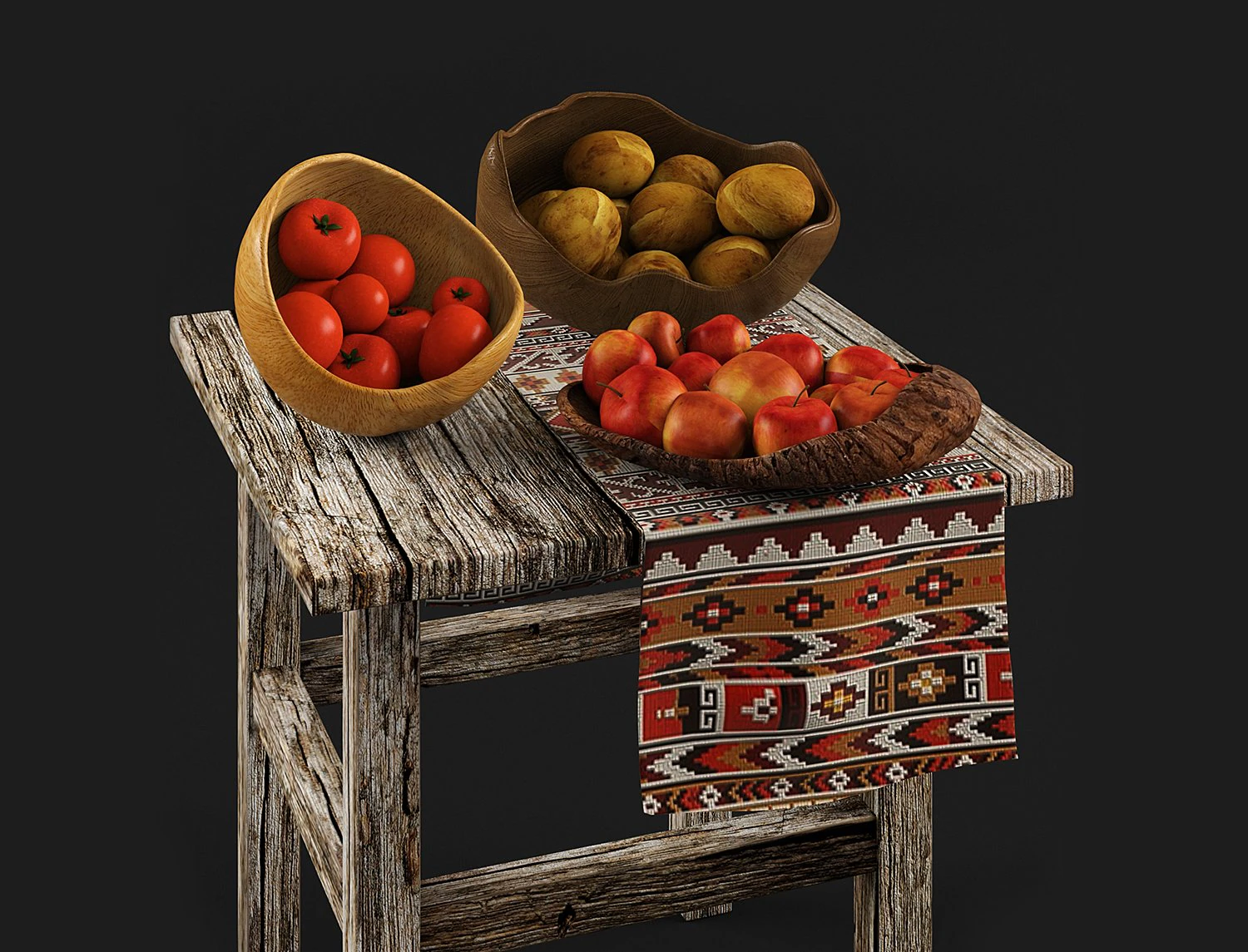 fruits bowl tucker robbins 3D Model .c4d .max .obj .3ds .fbx .stl .blend 
