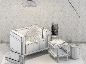sofa m3 3 seater with lamp opinion ciatti Model 3D