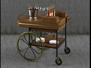 baron cart retro modern design 3D Model